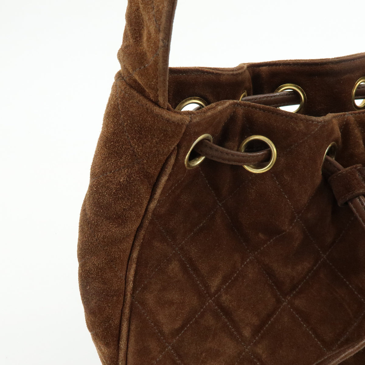 CHANEL Matelasse Suede Leather Shoulder Bag Crossbody Bag Brown