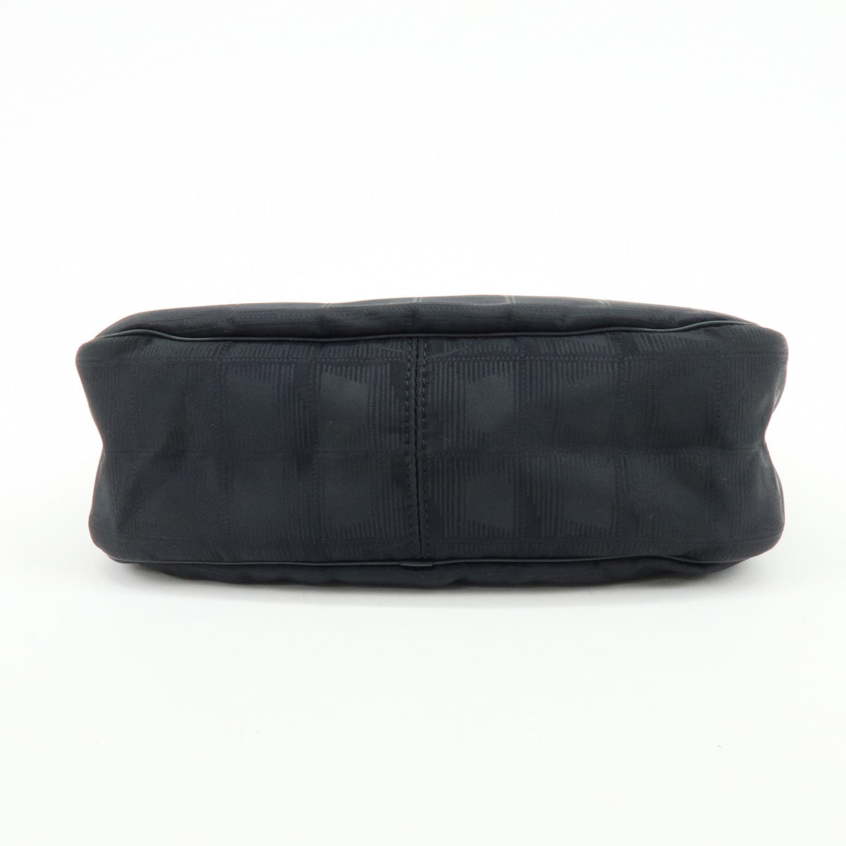 CHANEL New Travel Line Nylon Jacquard Leather Shoulder Bag Black