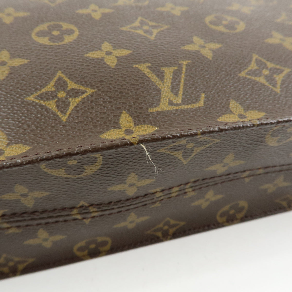 Louis Vuitton Monogram Sac Plat Tote Bag Hand Bag Brown M51140