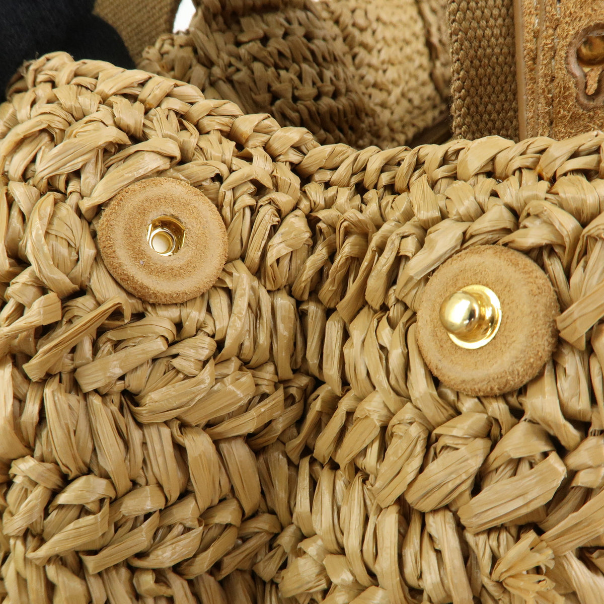 PRADA Canapa Triangle Logo Tricot Raffia 2Way Bag Camel Orange 1BG153