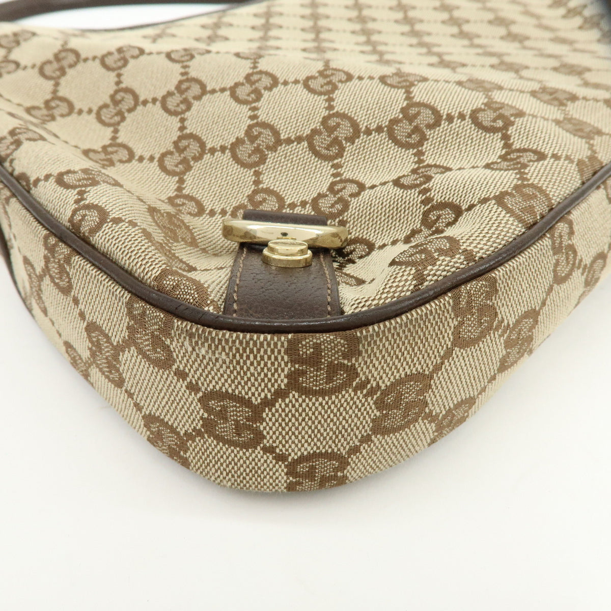 GUCCI Abbey GG Canvas Leather Shoulder Bag Hand Bag Beige Brown 130737
