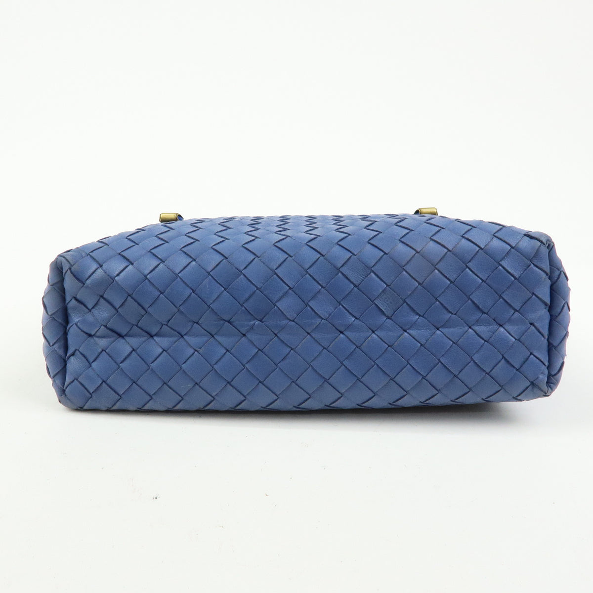 BOTTEGA VENETA Intrecciato Leather Tote Bag Hand Bag Blue V00A2