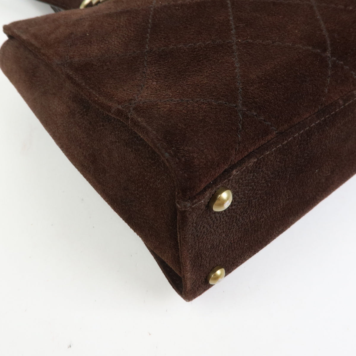 CHANEL COCO Mark Suede Tote Bag Shoulder Bag Brown