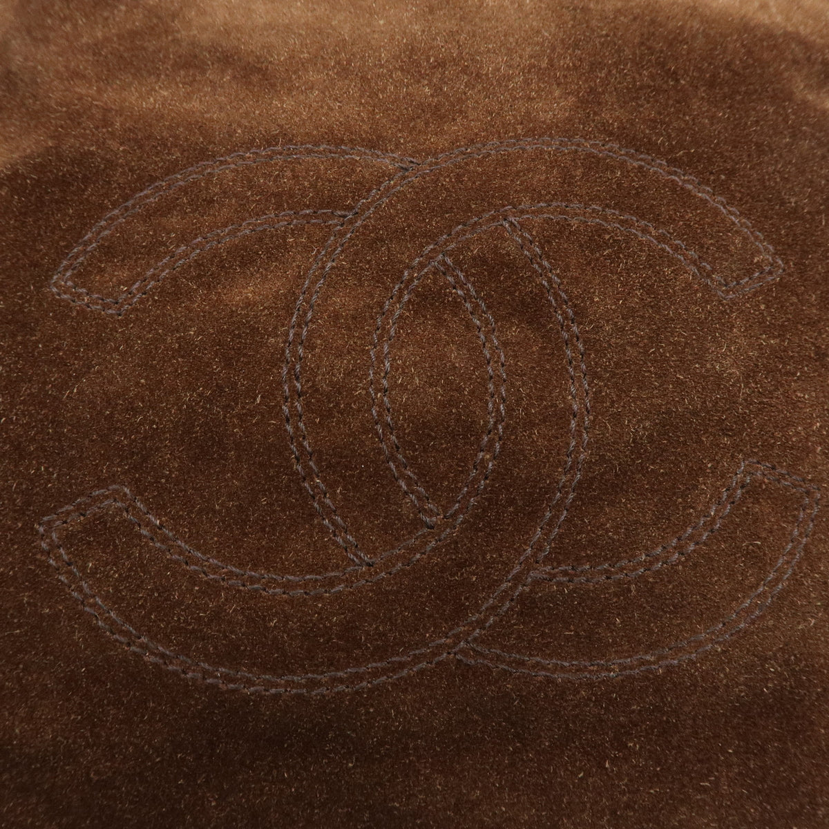 CHANEL COCO Mark Suede Tote Bag Shoulder Bag Brown