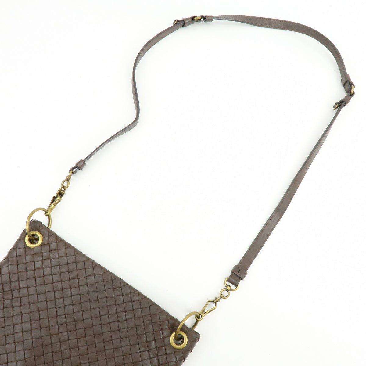 BOTTEGA VENETA Intrecciato Leather Shoulder Crossbody Bag Brown 179330