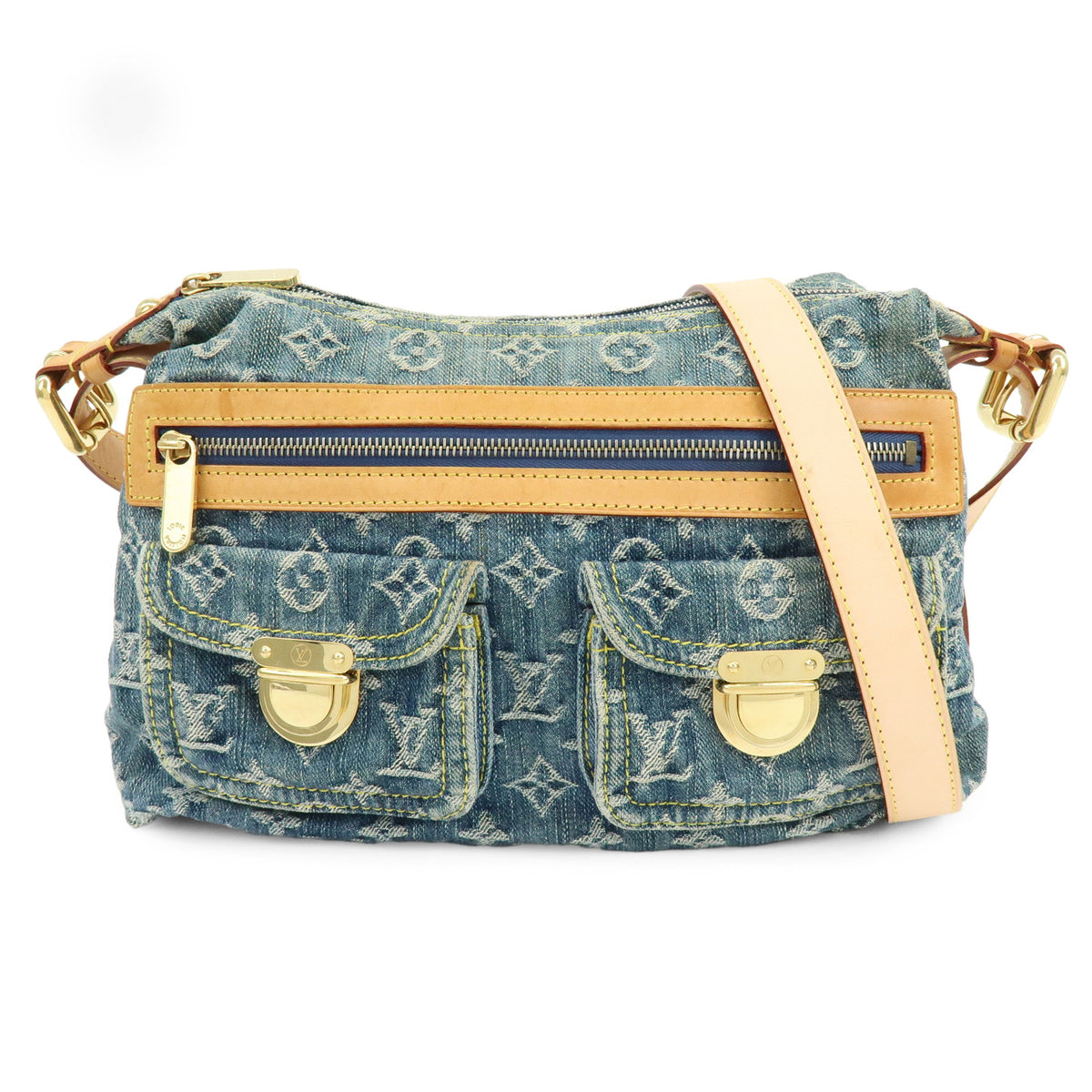 Louis Vuitton Monogram Denim Baggy PM 2Way Shoulder Bag Blue M95049 Lot