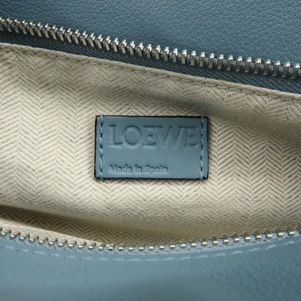 LOEWE Anagram Puzzle Leather 2Way Bag Hand Bag Shoulder Bag Light Blue