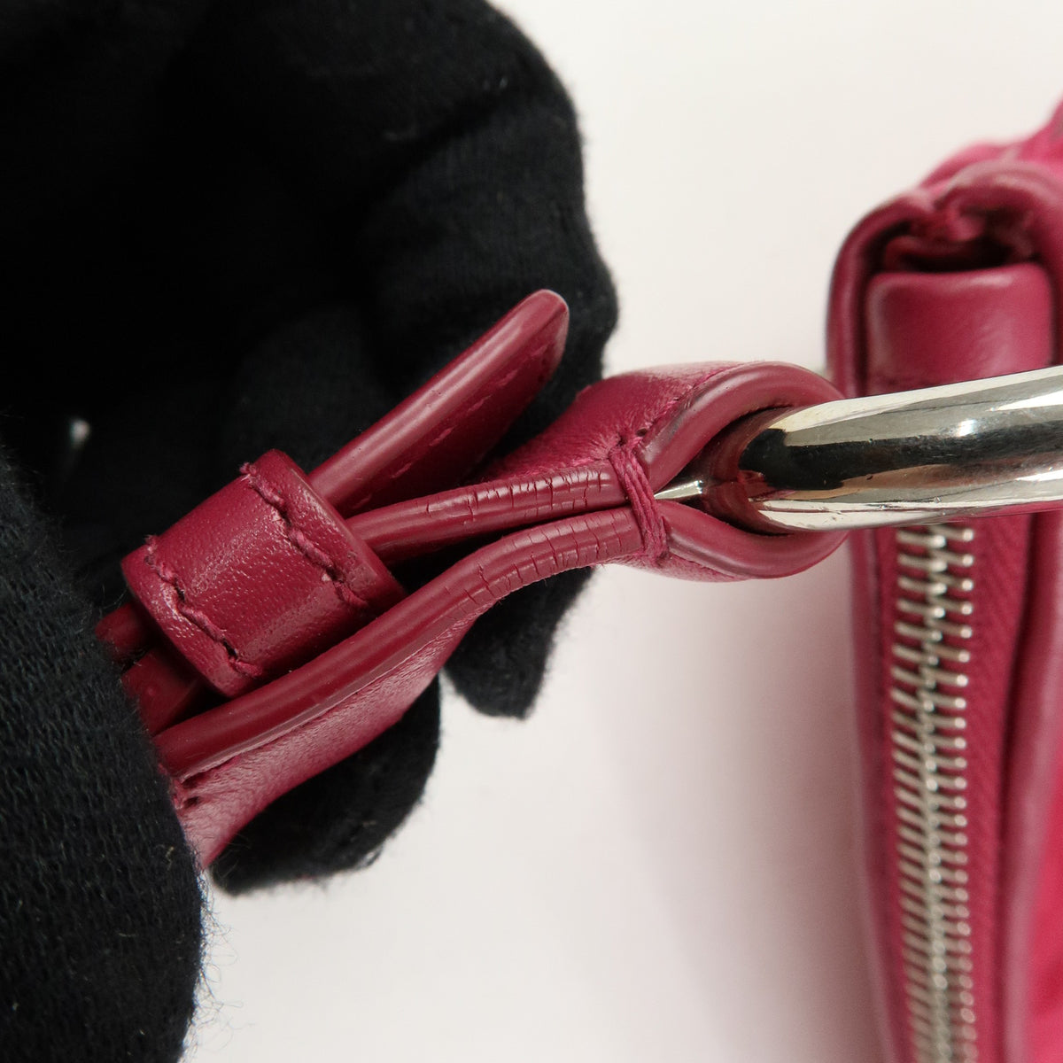 PRADA Logo Nylon Leather Shoulder Bag Hand Bag Pink