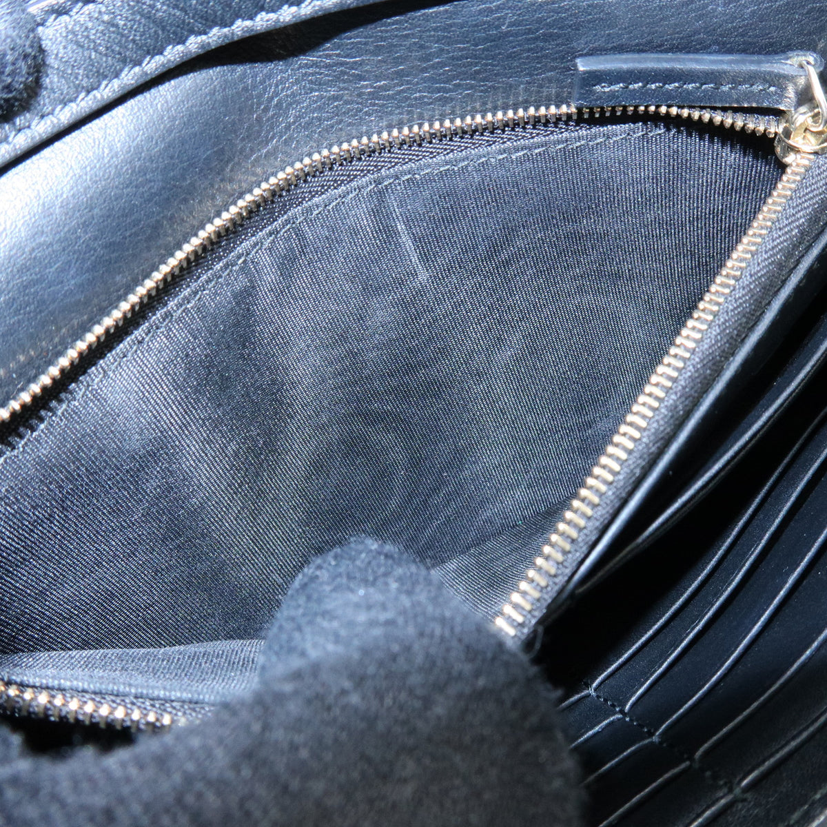 GUCCI Interlocking G Leather Shoulder Bag Crossbody Bag Black 369664