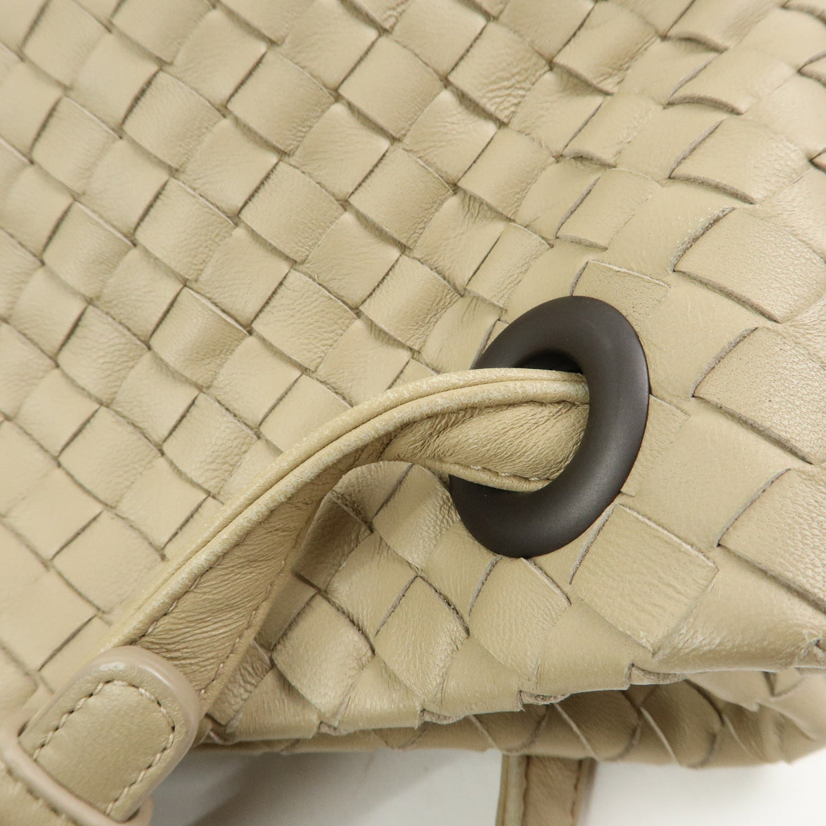 BOTTEGA VENETA Intrecciato Garda Leather Tote Bag Hand Bag Beige