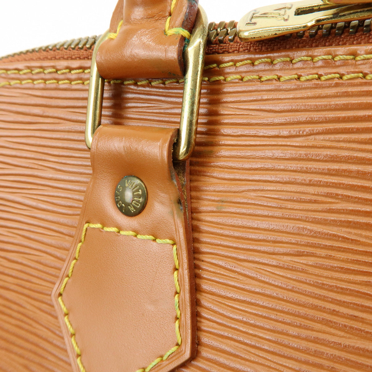 Louis Vuitton Epi Alma PM Hand Bag Zipang Gold M52148