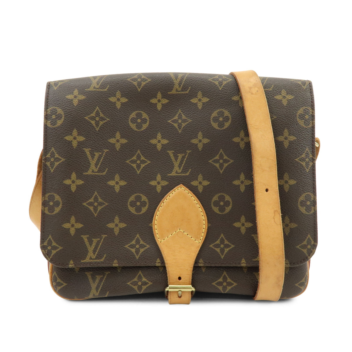 Louis Vuitton Monogram Cartouchiere GM Crossbody Bag Brown M51252