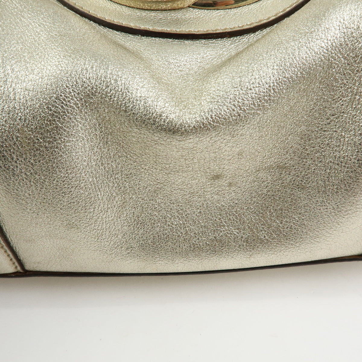 GUCCI Interlocking G Leather Mini Boston Bag Champagne Gold 170009