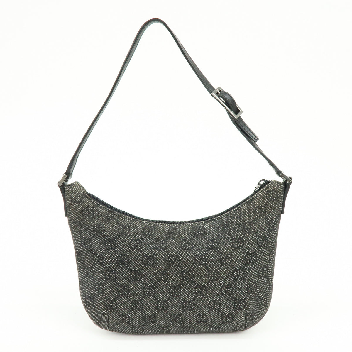 GUCCI GG Denim Leather Hand Bag Shoulder Bag Black 32160