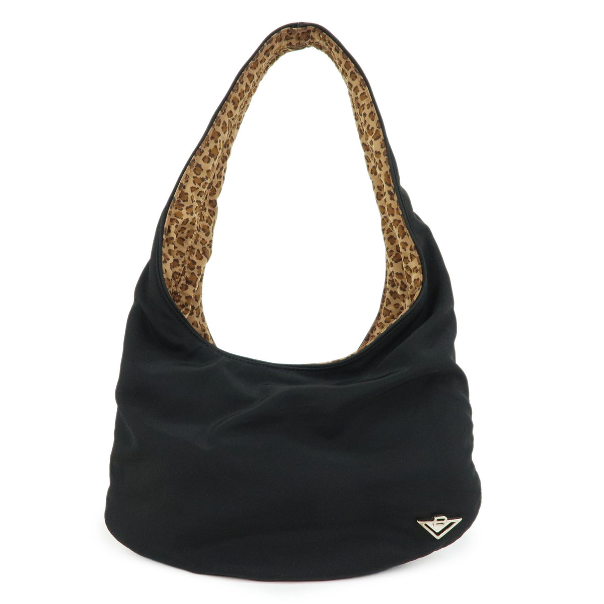 BOTTEGA VENETA Reversible Nylon Hand Bag Shoulder Bag Black Brown