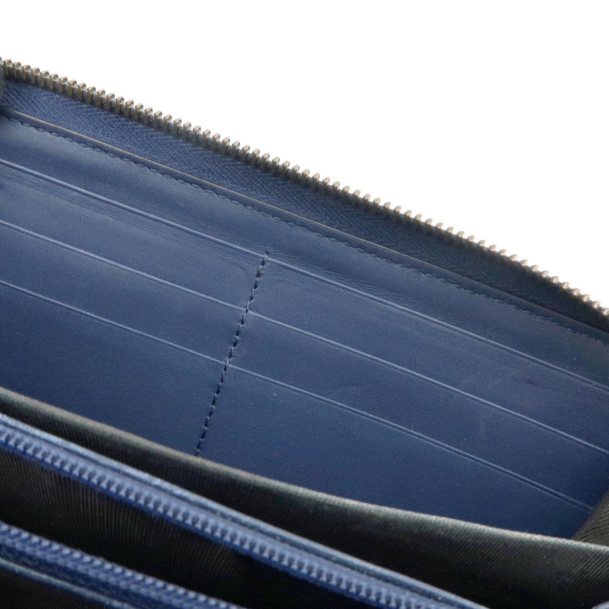 GUCCI GG Marmont Double G Denim Leather Round Zippy Wallet Blue 443123