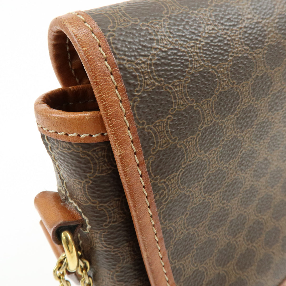 CELINE Macadam PVC Leather Shoulder Bag Crossbody Bag Brown