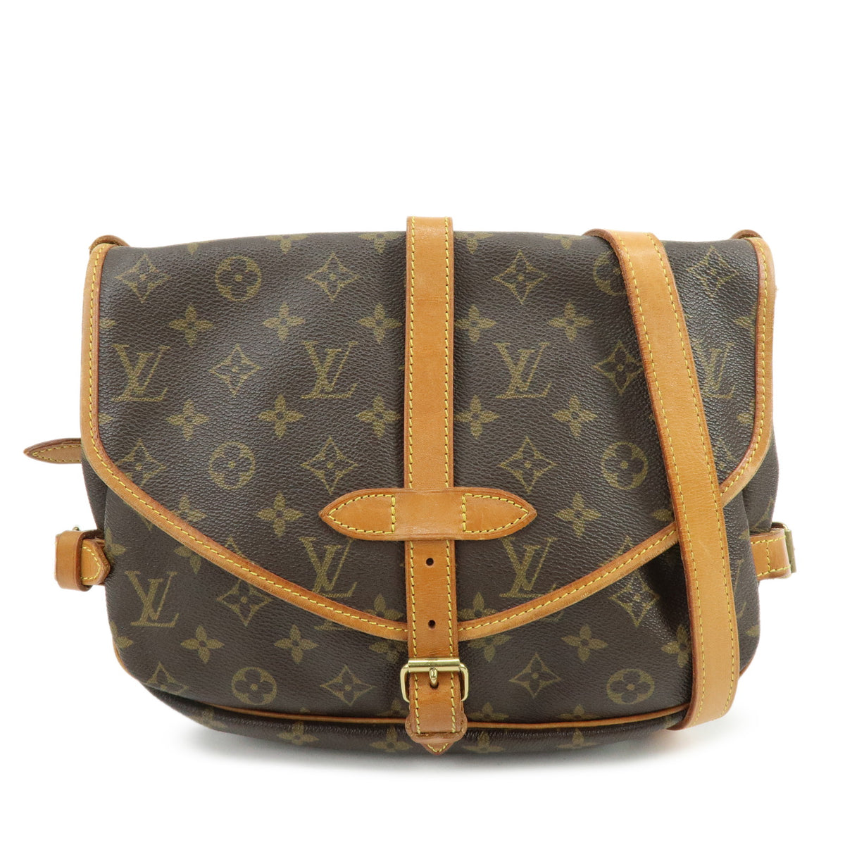 Louis Vuitton Monogram Saumur 30 Canvas Shoulder Bag Brown M42256