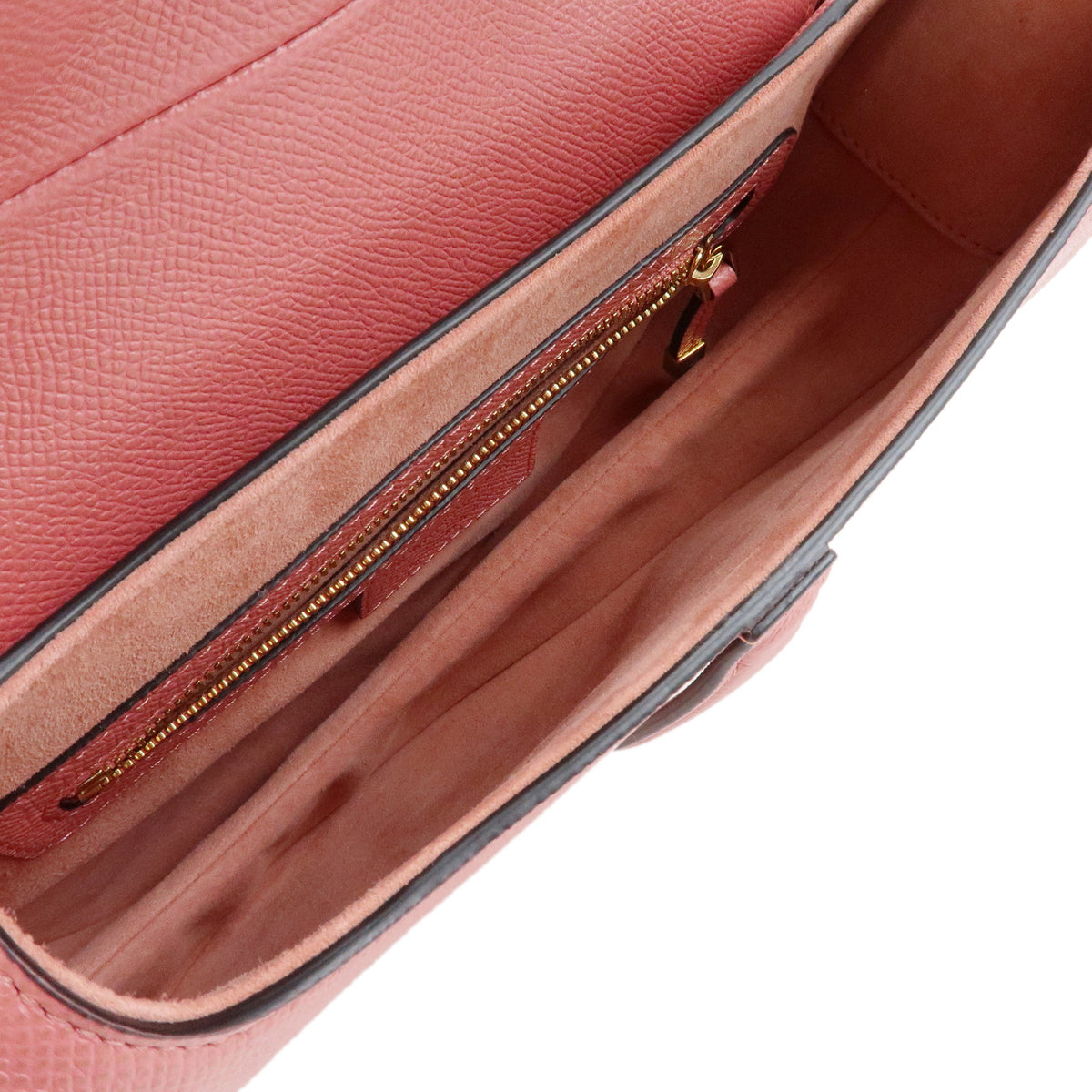 Christian Dior CD Logo Saddle Bag Leather Shoulder Bag Hand Bag Pink