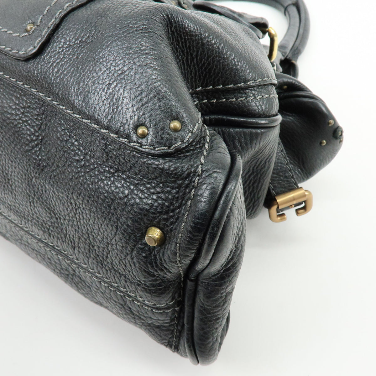Chloe Paddington Leather Hand Bag Shoulder Bag Black