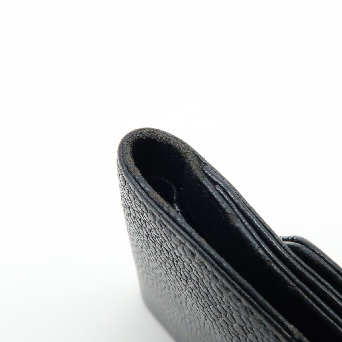 CHANEL COCO Mark Caviarskin Compact Wallet Black A13496