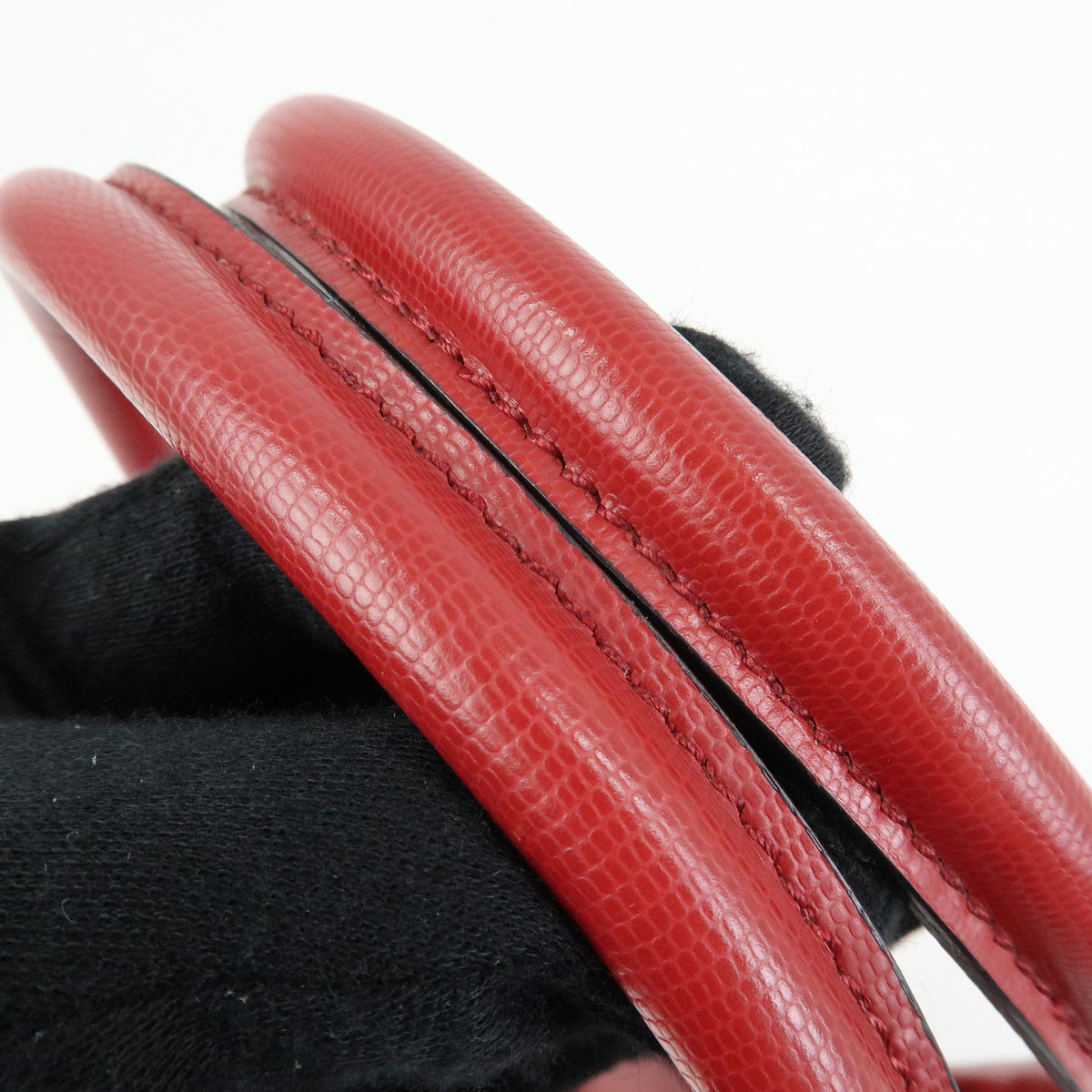 CELINE Circle Logo Leather Dome Hand Bag Red