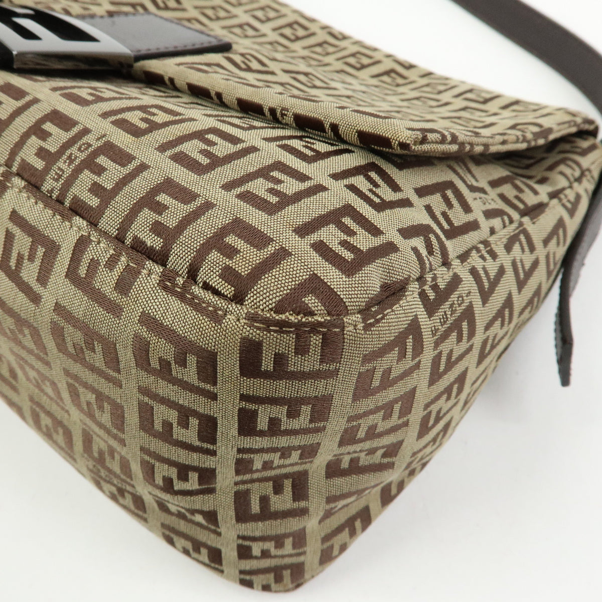 FENDI Mamma Baguette Zucchino Jaquard Leather Shoulder Bag 8BR001