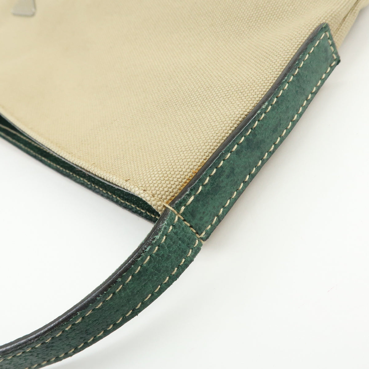 PRADA Triangle Logo Canvas Leather Shoulder Bag Crossbody Bag VS0032