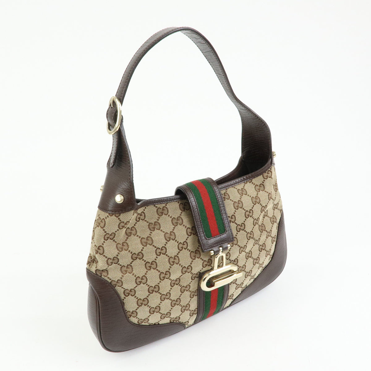 GUCCI Sherry GG Canvas Leather Shoulder Bag Hand Bag Brown 130779