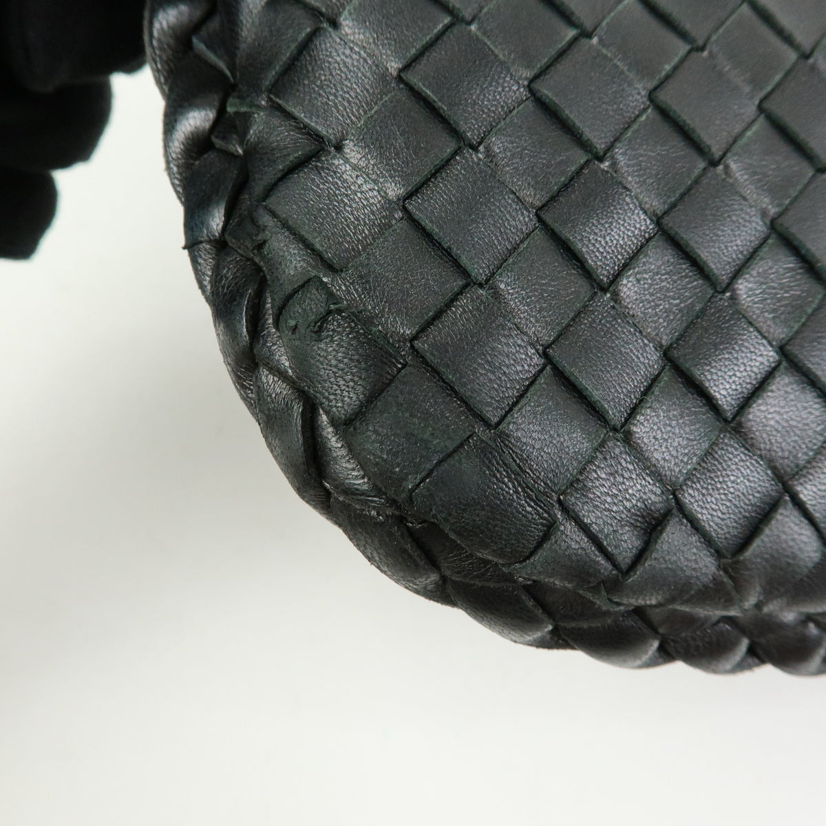 BOTTEGA VENETA Hobo Intrecciato Leather Shoulder Bag Black 115653