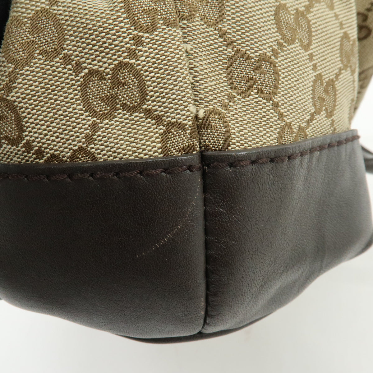 GUCCI Sukey Diamante GG Canvas Leather 2Way Bag Beige Brown 247902