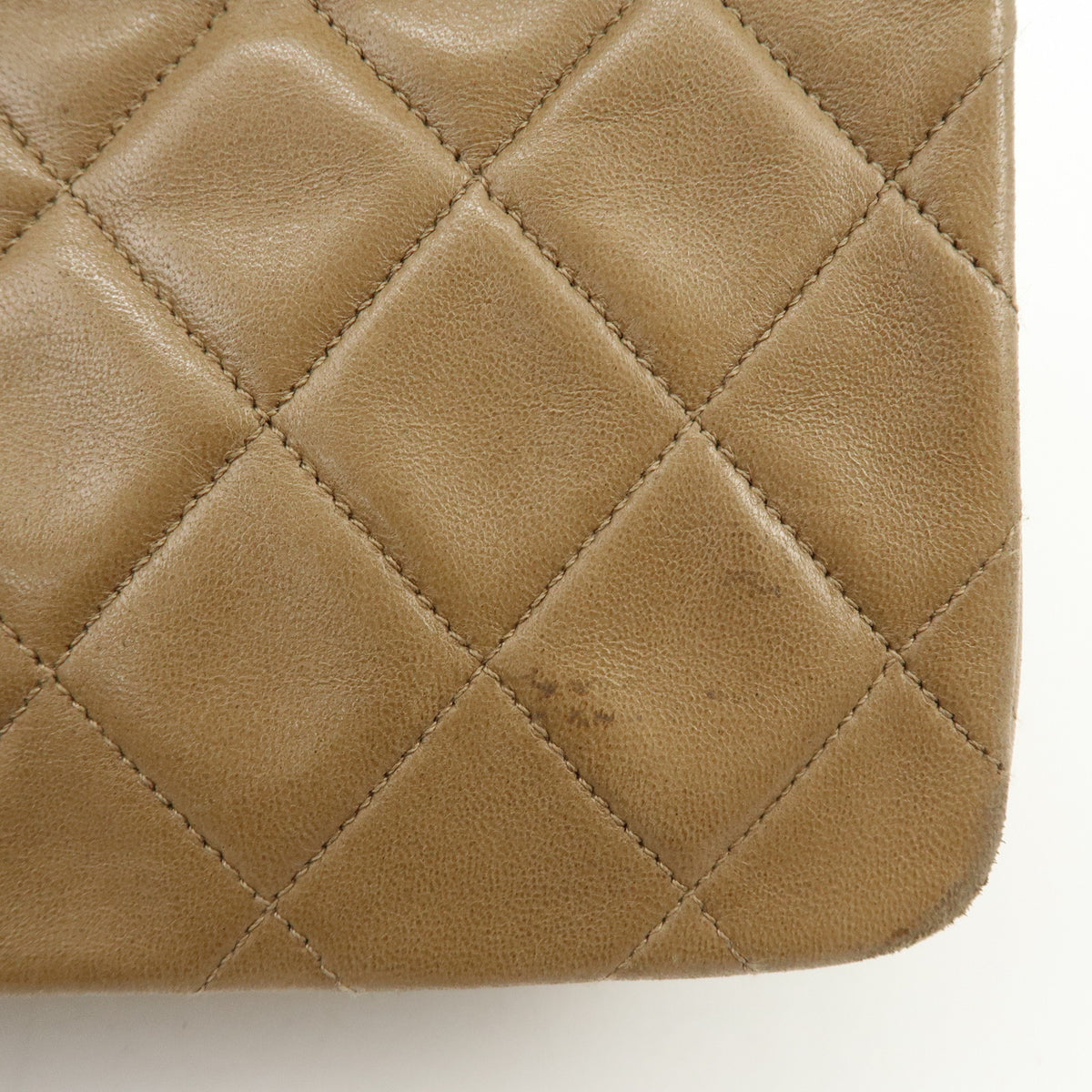 CHANEL Jumbo Matelasse 34 Lamb Skin Shoulder Bag Hand Bag Brown A01094