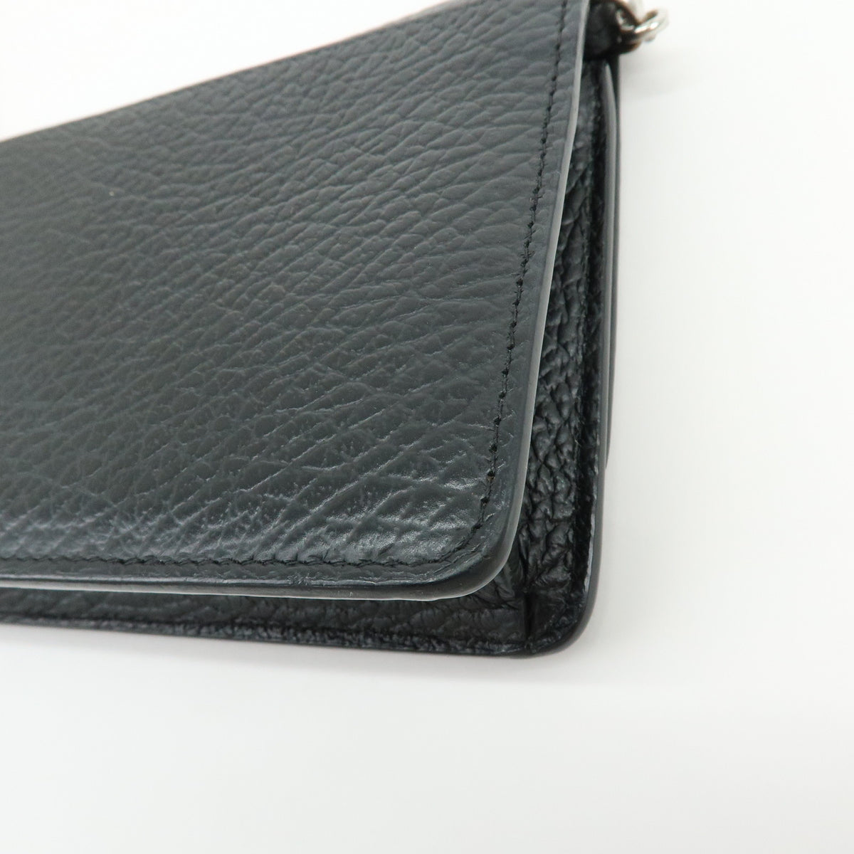 Maison Margiela Four-Stitch Leather Chain Wallet Shoulder Bag Black