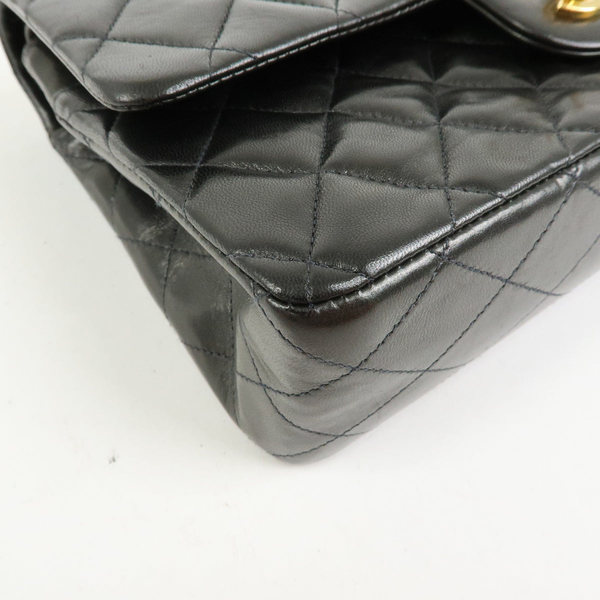 CHANEL Matelasse 25 Lamb Skin Double Flap Chain Shoulder Bag A01112