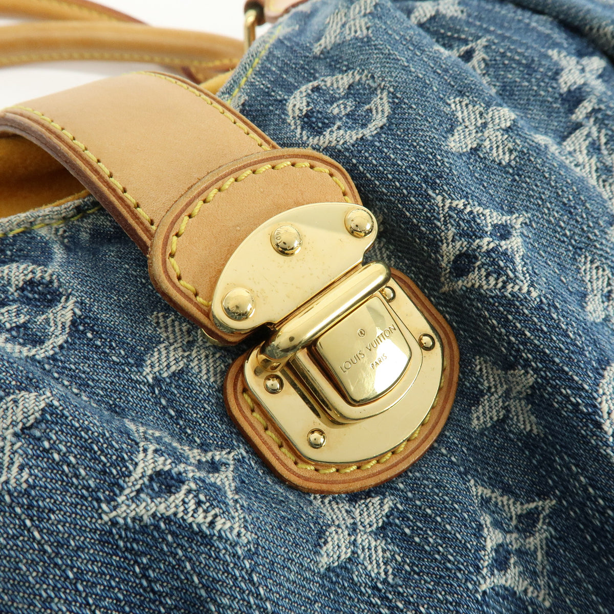 Louis Vuitton Monogram Denim XL Shoulder Bag Tote Bag Blue M95515