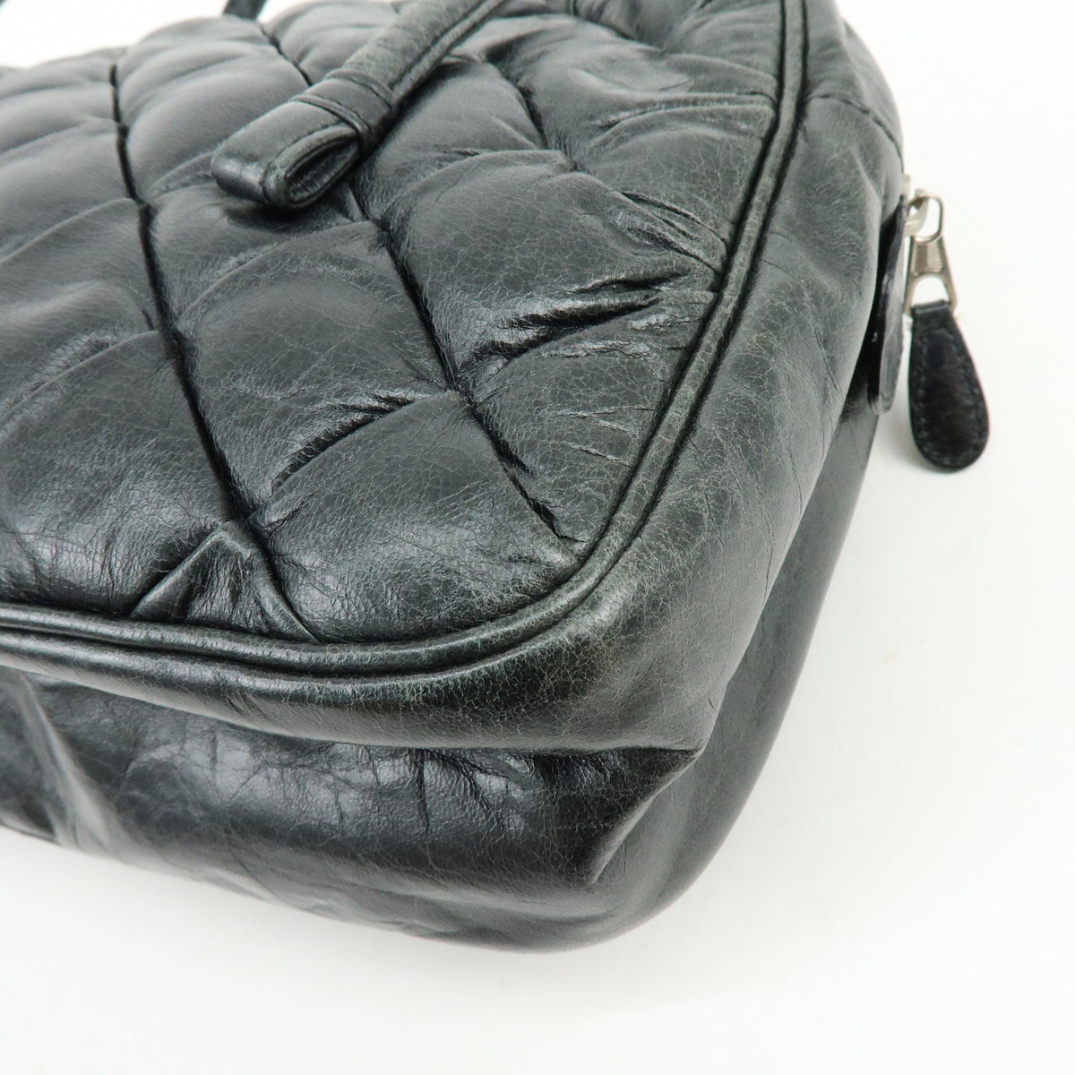 BALENCIAGA The Matelasse Leather Hand Bag Mini Boston Bag 182089