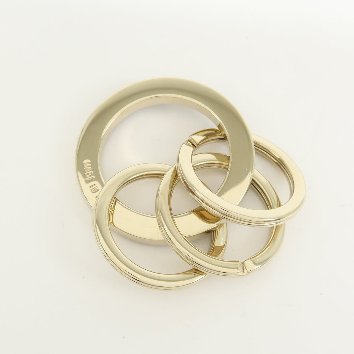 BVLGARI BVLGARI Triple Metal Key Ring Bag Charm Gold Black
