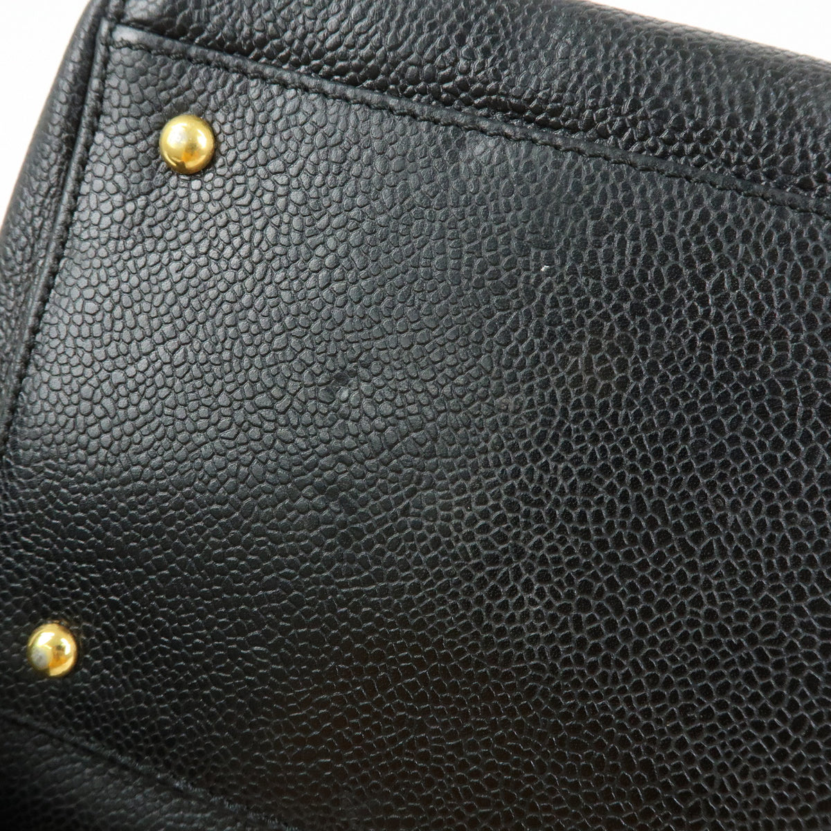 CHANEL COCO Mark Caviarskin Chain Shoulder Bag Tote Bag Black A10492