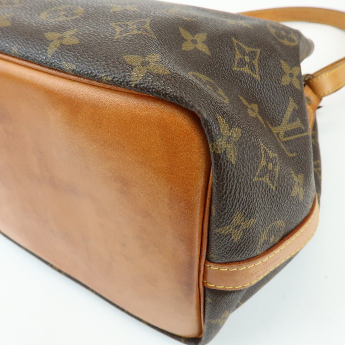 Louis Vuitton Monogram Petit Noe Leather Shoulder Bag Brown M42226