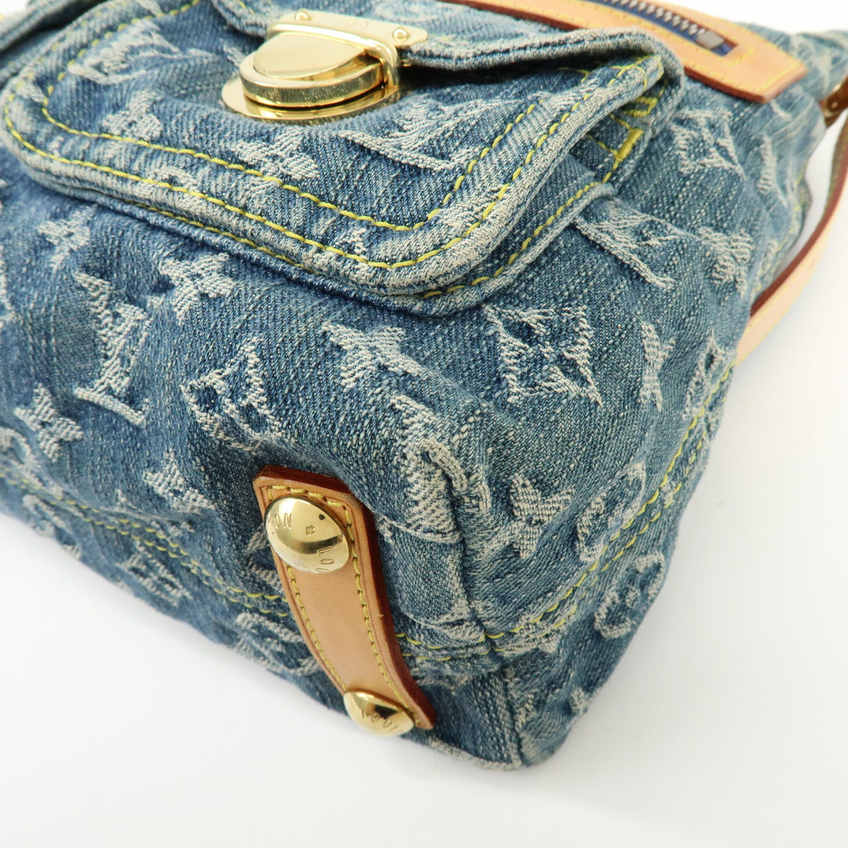 Louis Vuitton Monogram Denim Baggy PM 2Way Shoulder Bag Blue M95049 Lot