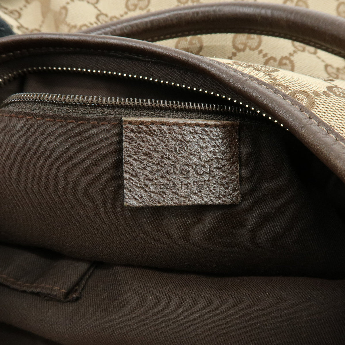 GUCCI Abbey GG Canvas Leather Shoulder Bag Hand Bag Beige Brown 130737
