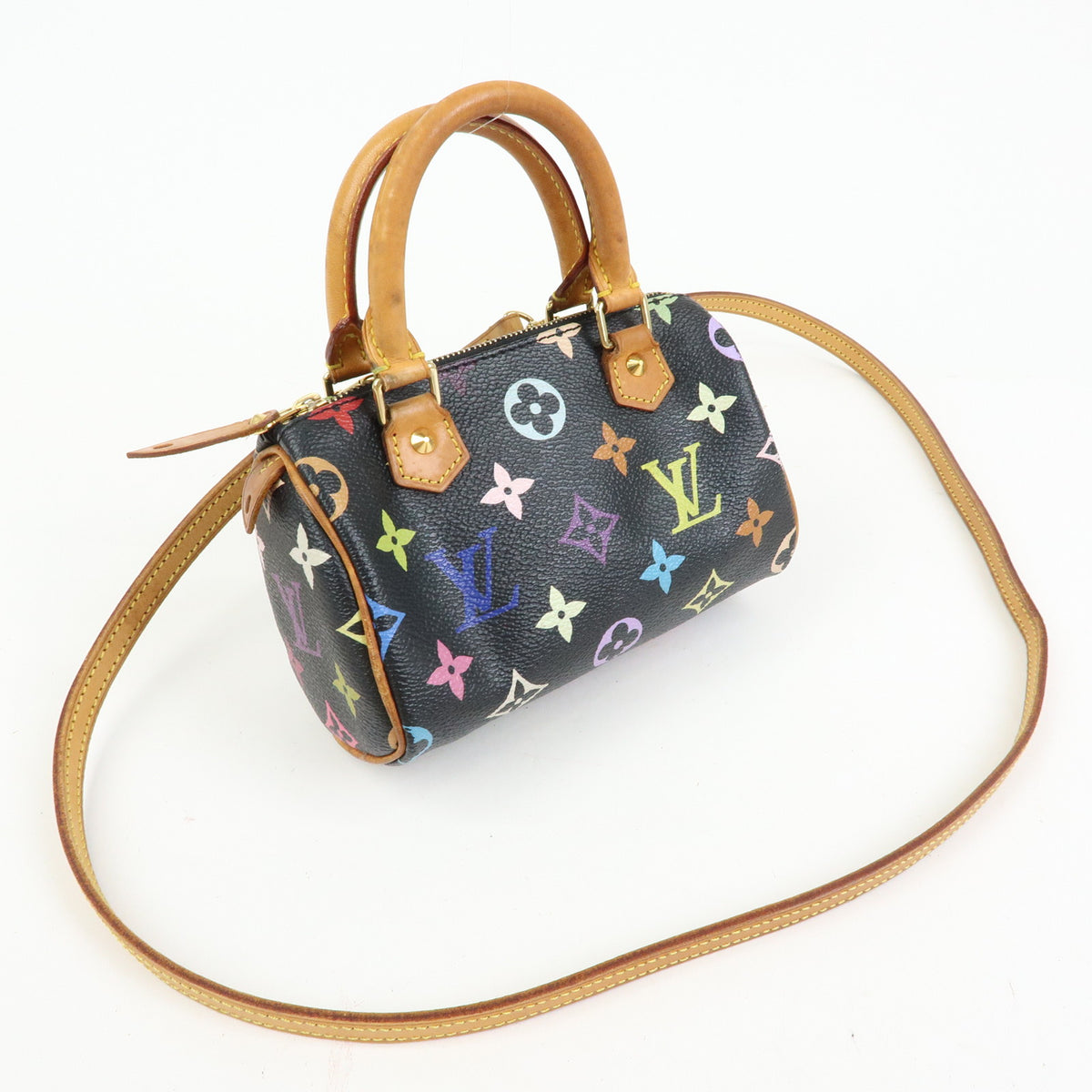 Louis Vuitton Monogram Multicolor Mini Speedy and Strap Noir Lot M92644
