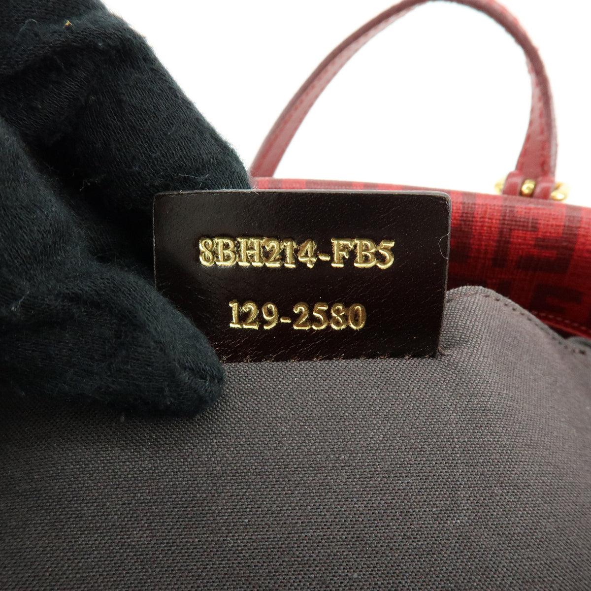 FENDI Zucchino PVC Leather Tote Bag Hand Bag Red 8BH214