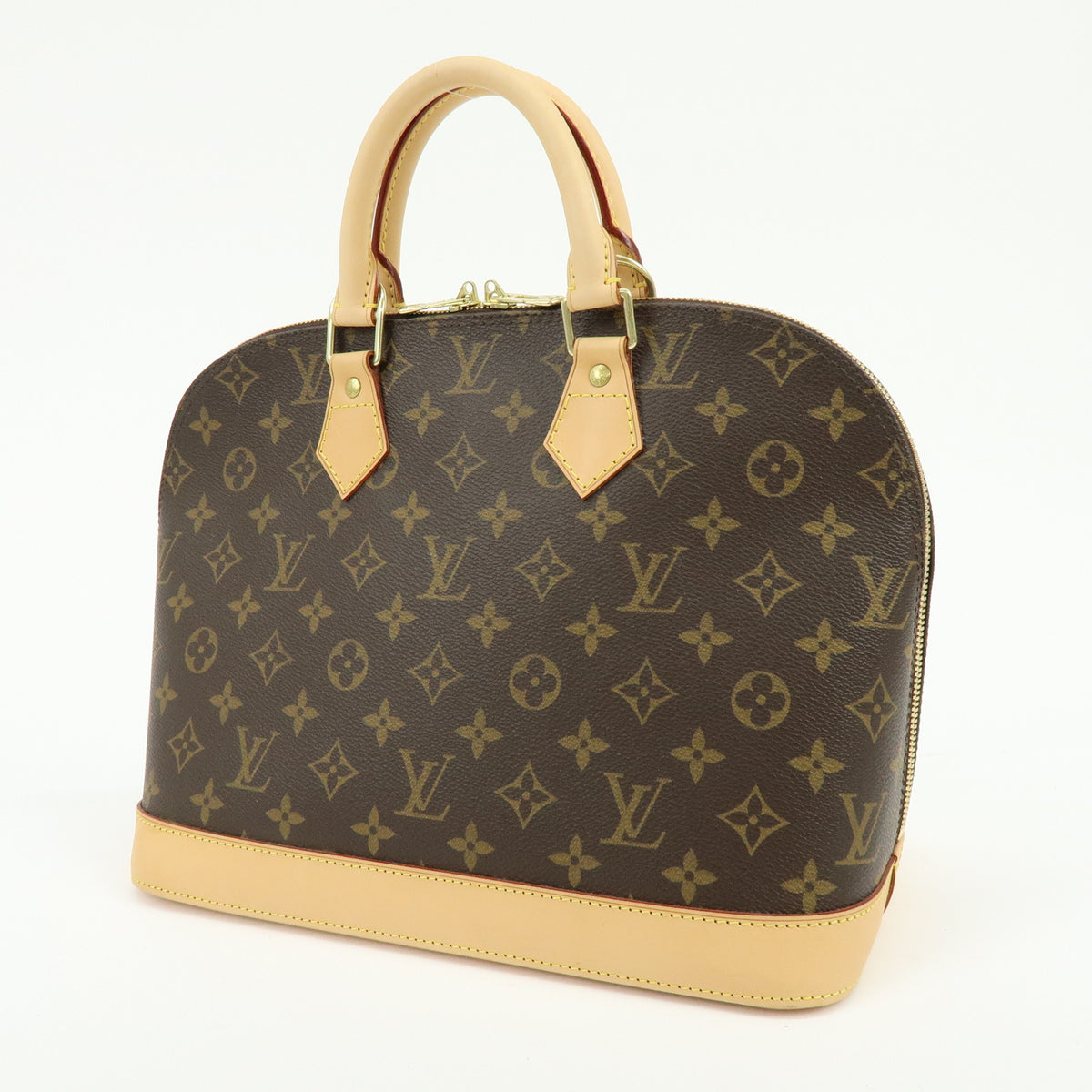 Louis Vuitton Monogram Alma PM Canvas Leather Hand Bag Brown M51130