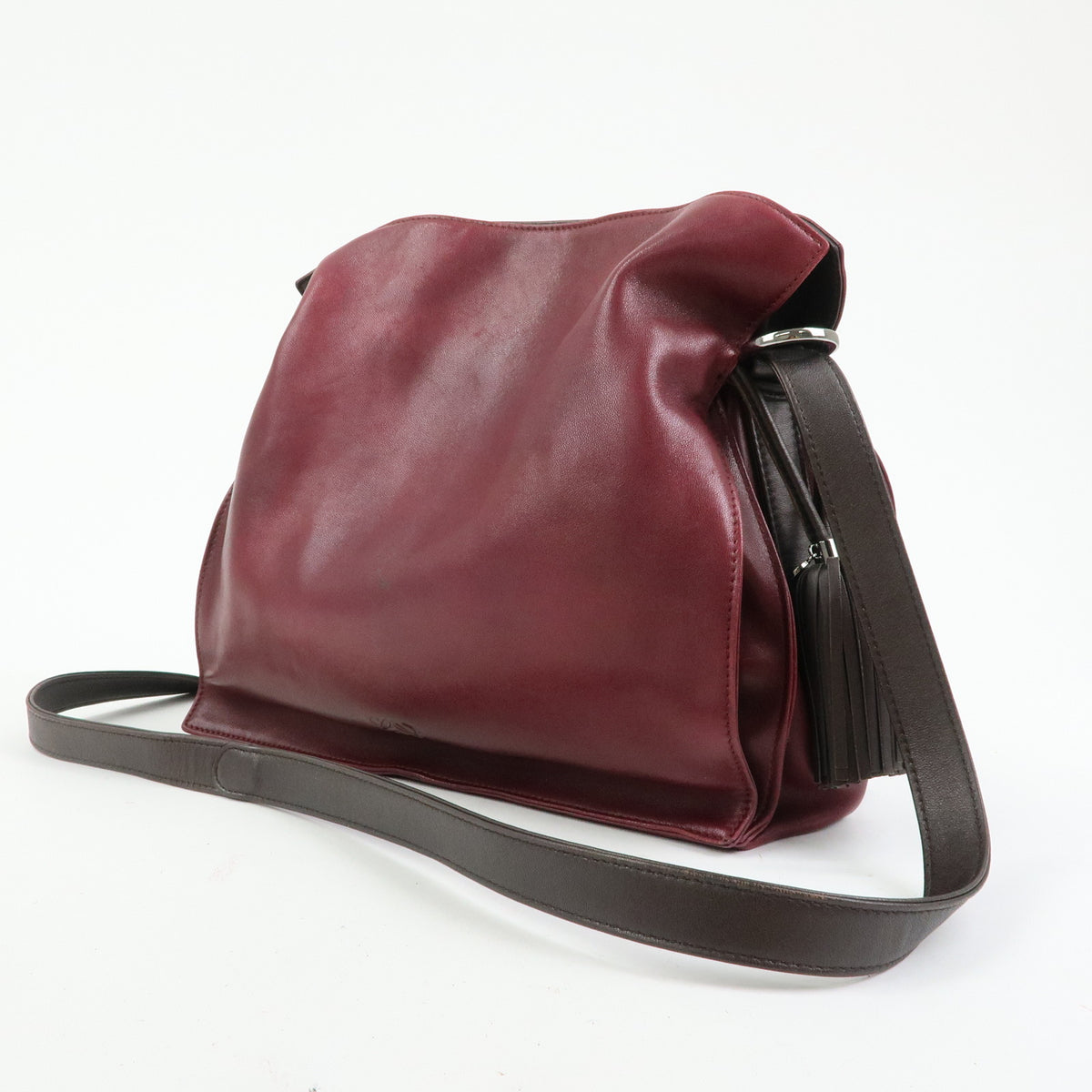 LOEWE Anagram Nappa Leather Shoulder Bag Crossbody Bag Purple