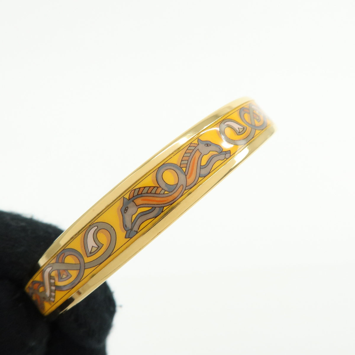 HERMES Email PM Gold Plated Bracelet Bangle Yellow Gold