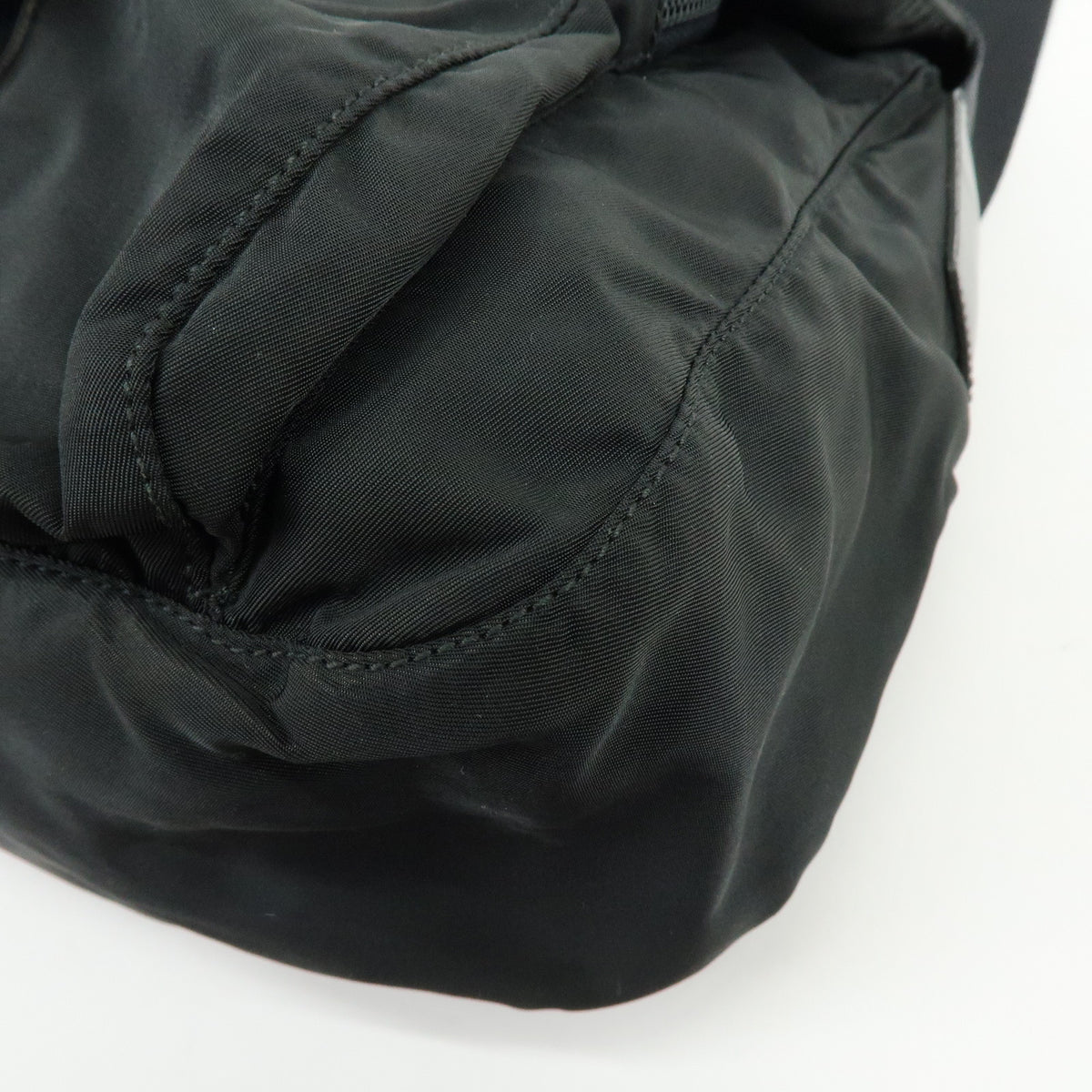 PRADA Triangle Logo Nylon Leather Shoulder Bag Crossbody Bag Black