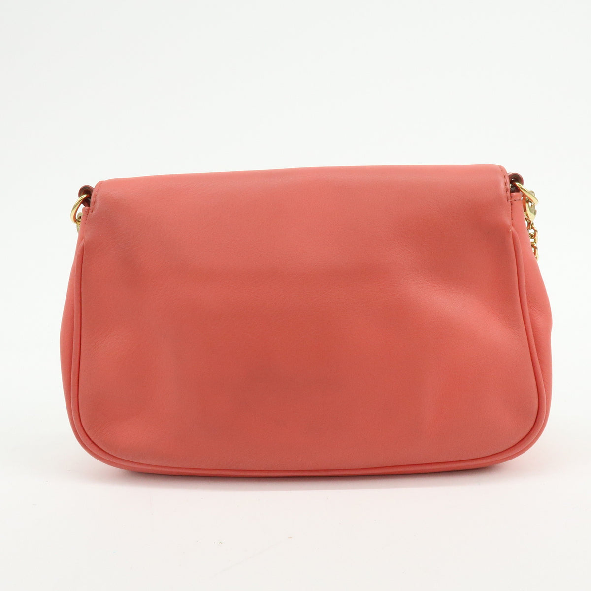 FENDI Leather Chain Shoulder Bag Purse Crossbody Bag Pink 8M0276