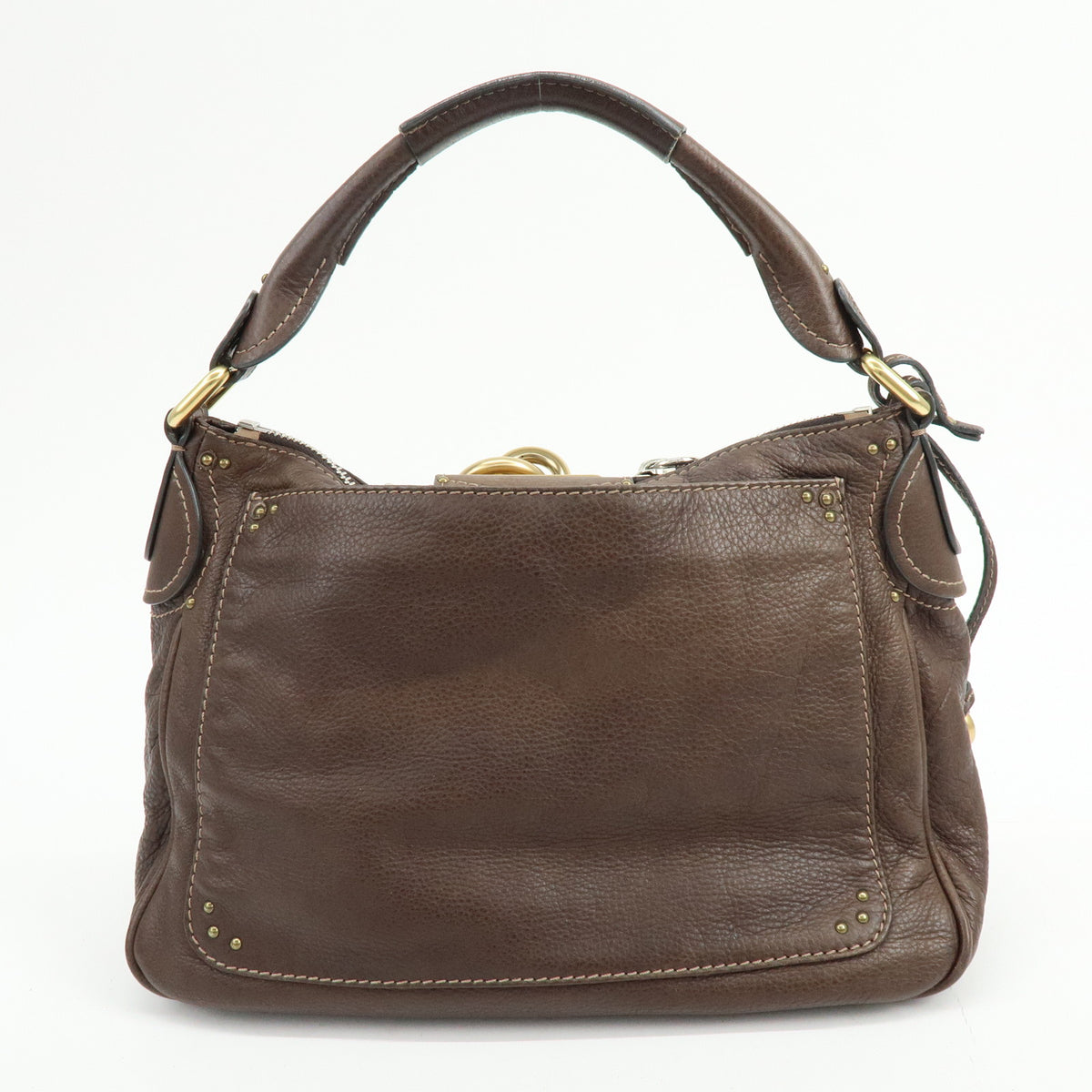 Chloe Paddington Leather Shoulder Bag Hand Bag Dark Brown