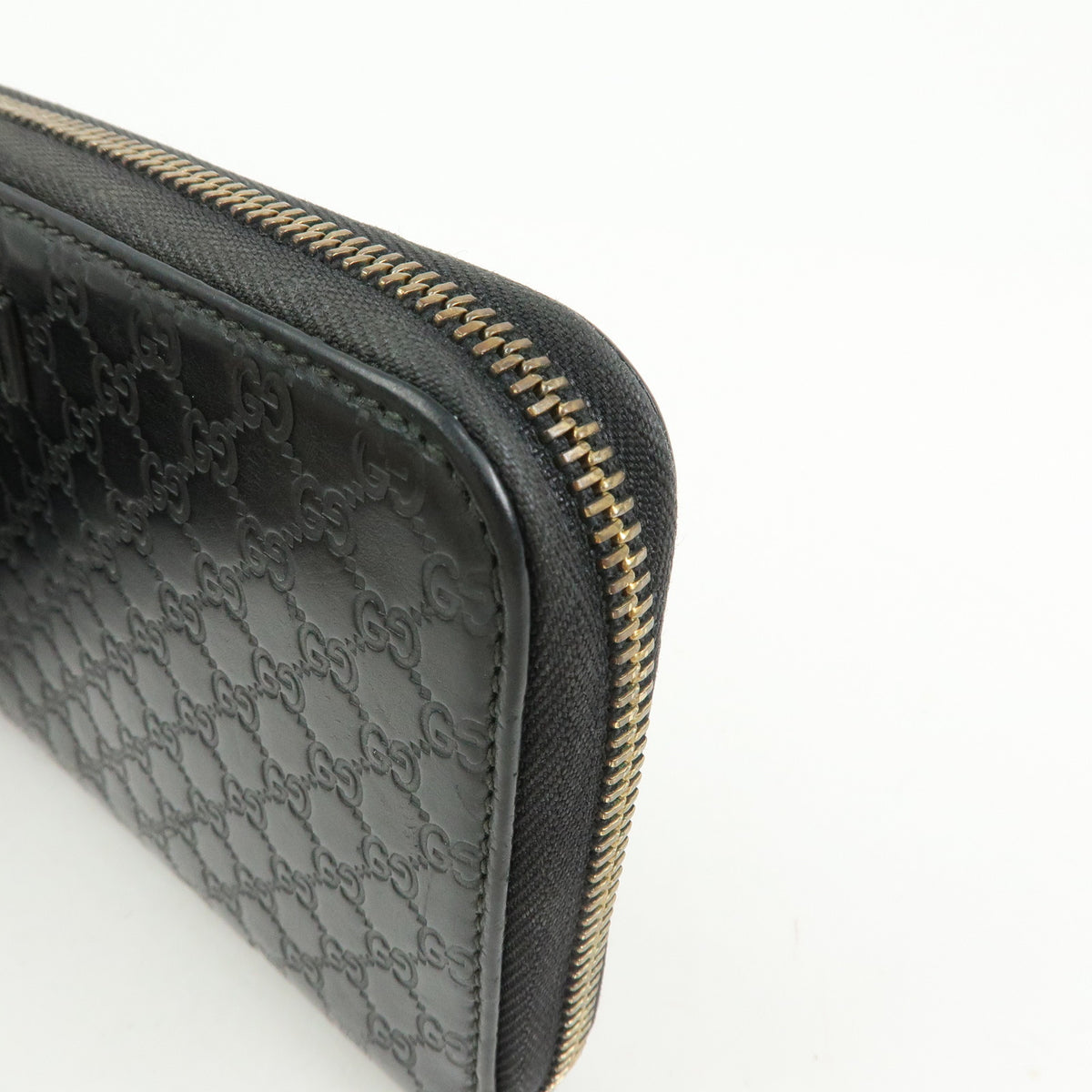 GUCCI Microguccissima Leather Zippy Long Wallet Black 449391